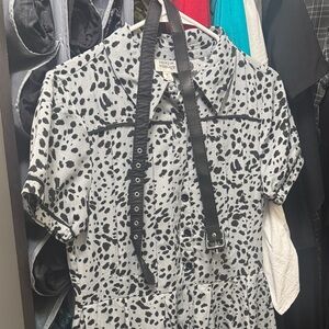 Unique Vintage Black and White Spot Dress